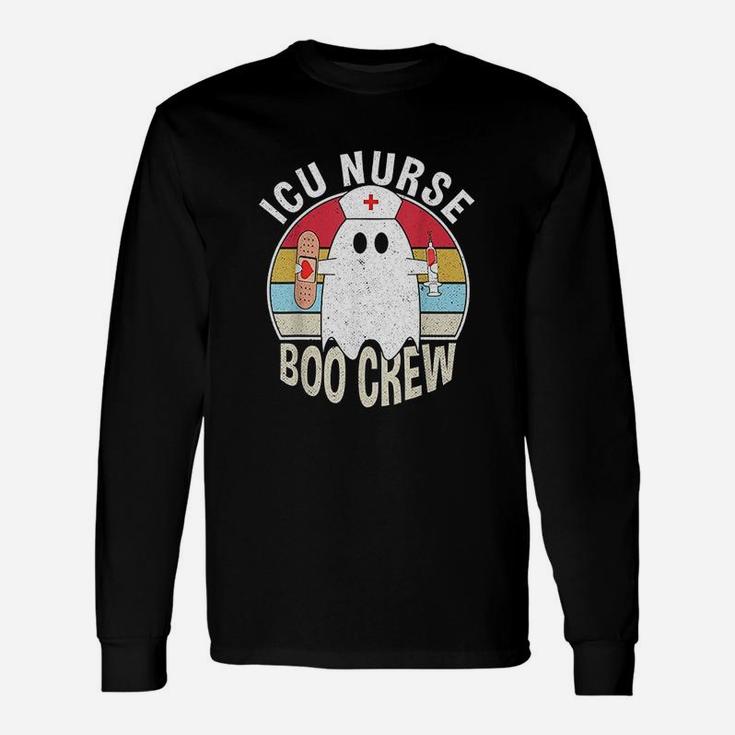 Icu Nurse Boo Crew Ghost Retro Nursing Halloween Long Sleeve T-Shirt