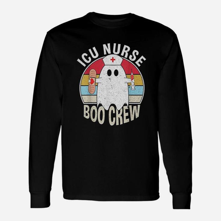 Icu Nurse Boo Crew Ghost Retro Nursing Halloween Long Sleeve T-Shirt