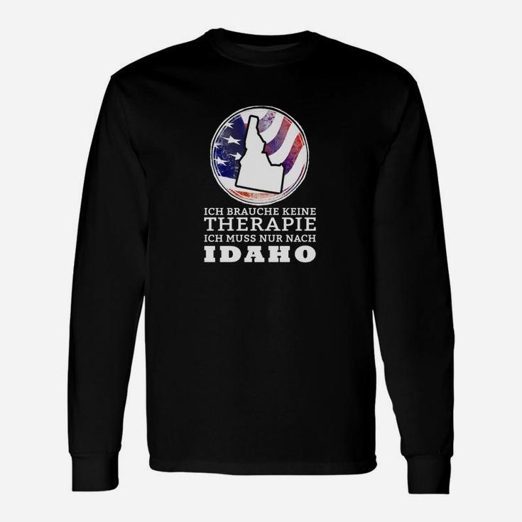 Idaho Therapie Motiv Schwarzes Langarmshirts, Lustiges Idaho-Reisemotiv