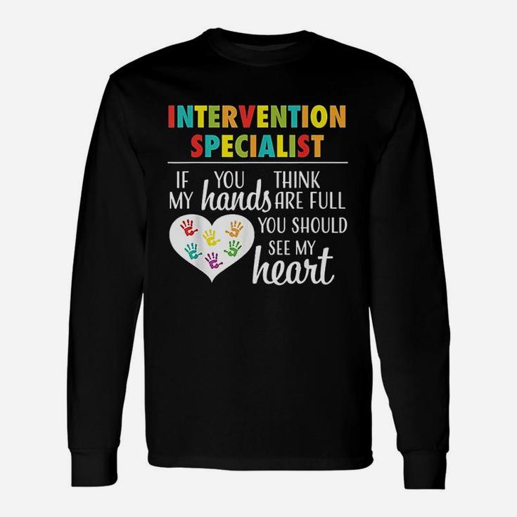 Intervention Specialist Cute Heart Teacher Long Sleeve T-Shirt
