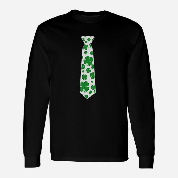Irish Shamrock Clover Tie St Patricks Day Long Sleeve T-Shirt