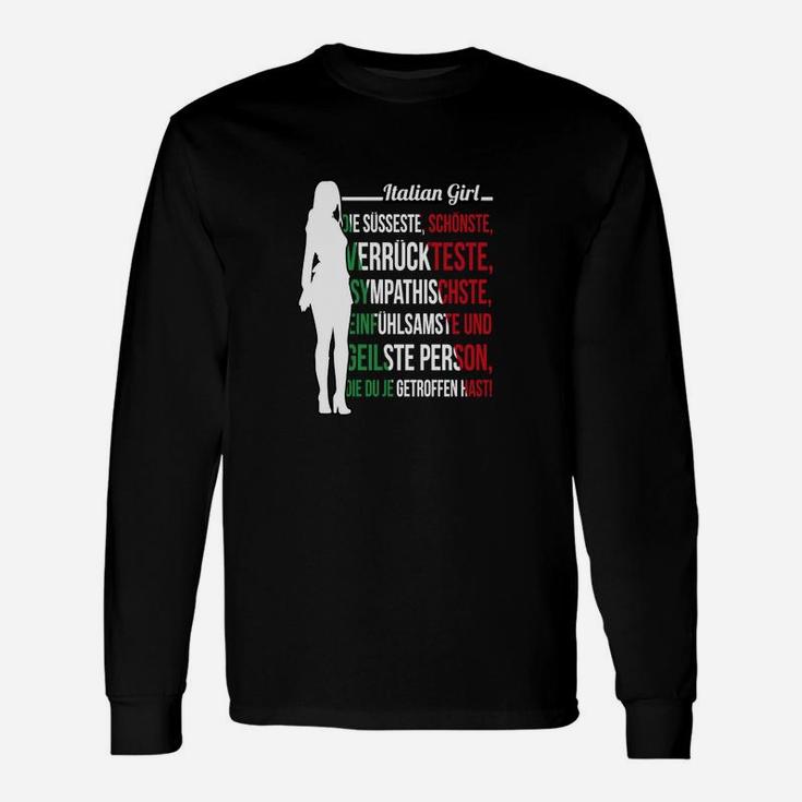 Italienisches Mädchen Langarmshirts, Stolz-Slogan Tee