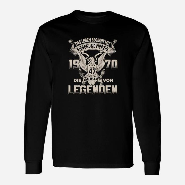 Jahrgang 1970 Legenden Geburtstag Langarmshirts für Retro Fans