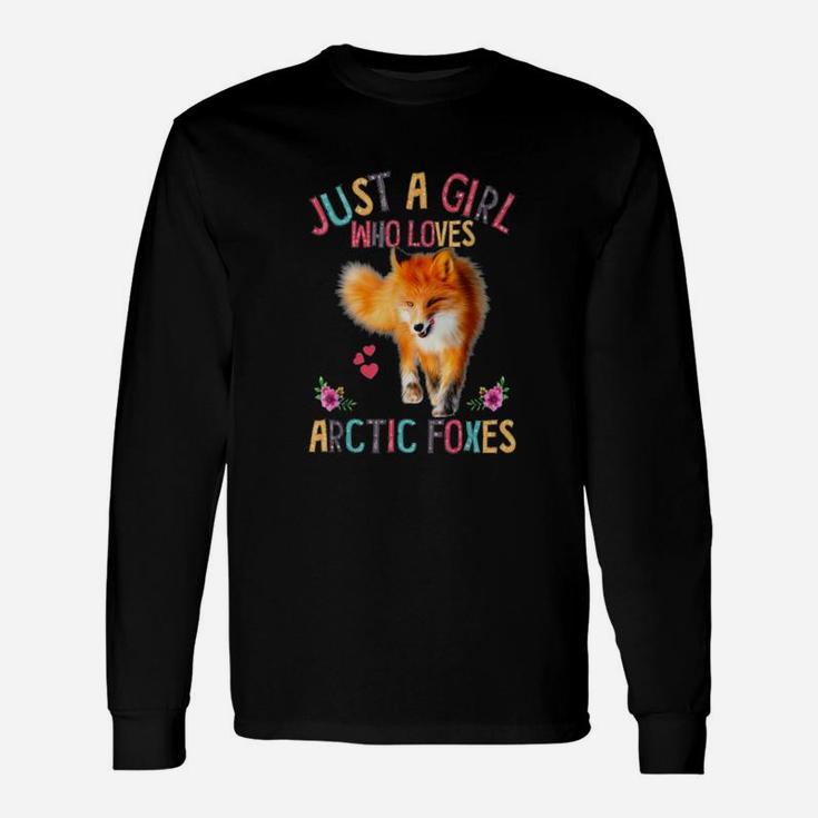Just A Girl Who Loves Arctic Foxes Cute Fox Long Sleeve T-Shirt