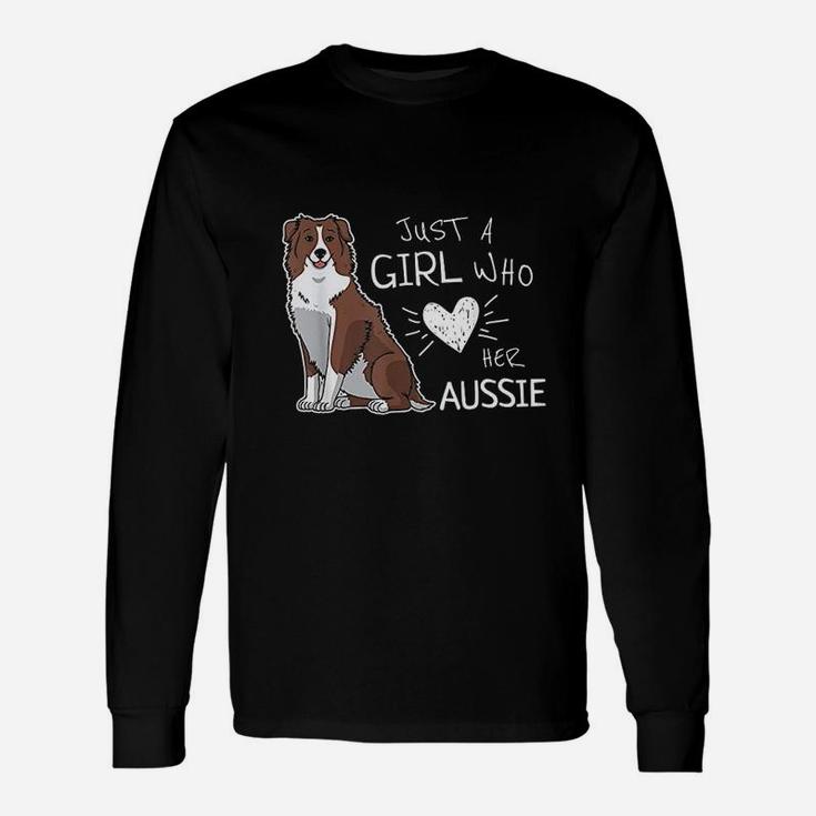 Just A Girl Who Loves Her Australian Shepherd Dog Long Sleeve T-Shirt