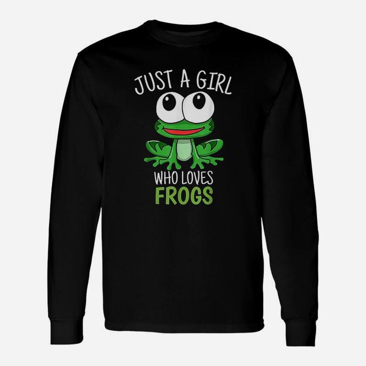Just A Girl Who Loves Frog Cute Frog Girl Long Sleeve T-Shirt