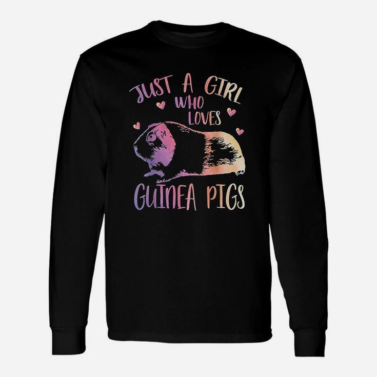 Just A Girl Who Loves Guinea Pigs Watercolor Pig Long Sleeve T-Shirt