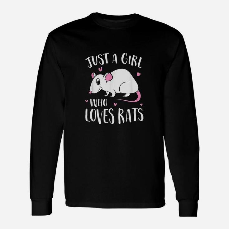 Just A Girl Who Loves Rats Rat Girl Long Sleeve T-Shirt