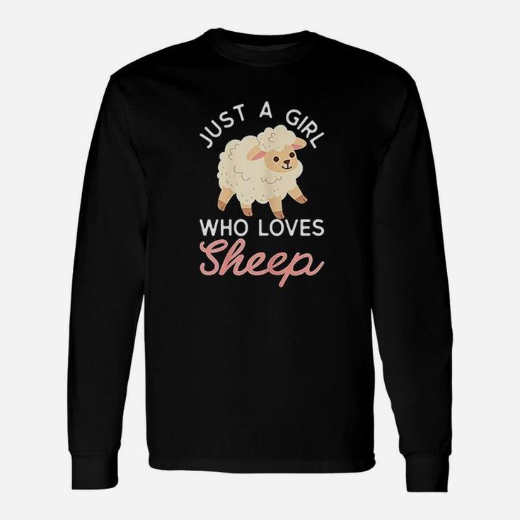 Just A Girl Who Loves Sheep Cute Sheep Long Sleeve T-Shirt
