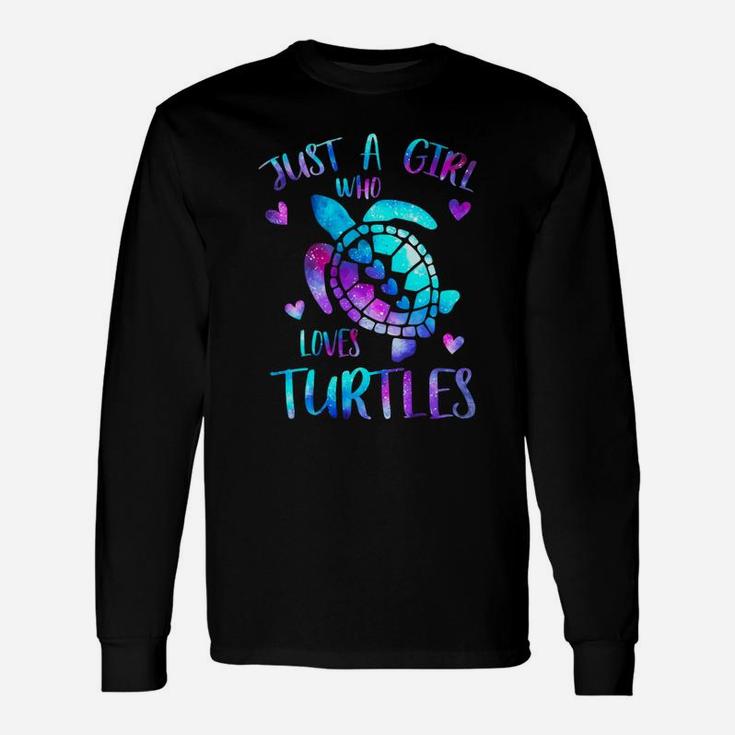 Just A Girl Who Loves Turtles Galaxy Space Sea Turtle Long Sleeve T-Shirt