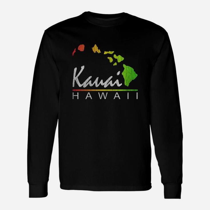 Kauai Hawaii distressed Vintage Look Long Sleeve T-Shirt
