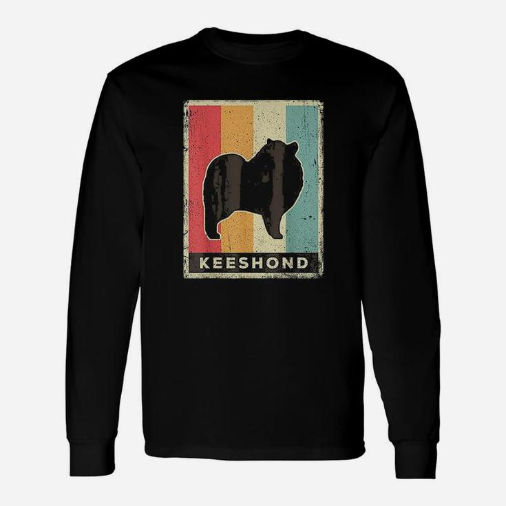 Keeshond Dog Retro Vintage Long Sleeve T-Shirt