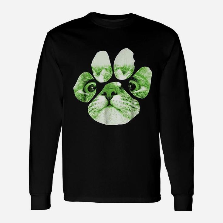Kitty Cat Paw Print Long Sleeve T-Shirt