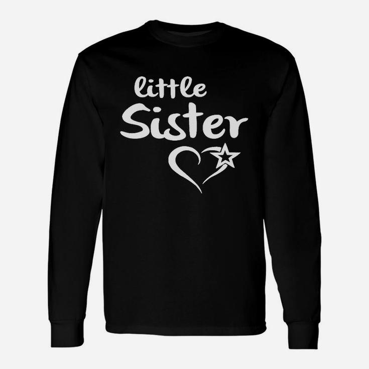 Kleine Schwester Herz & Stern Langarmshirts, Trendiges Design Schwarz