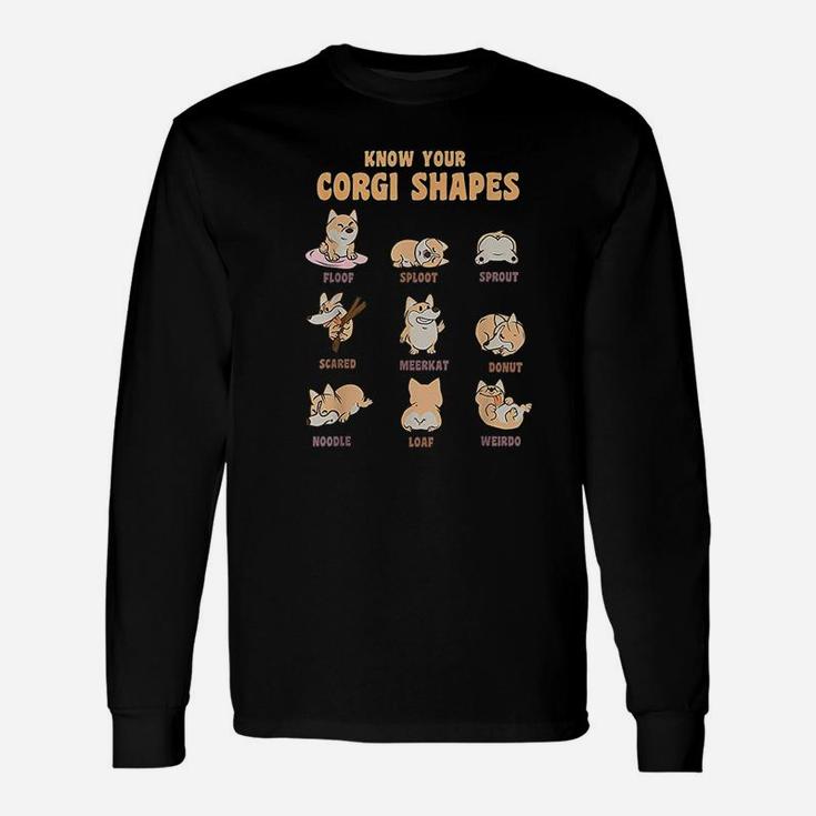 Know Your Corgi Shapes Cute Dog Owner Long Sleeve T-Shirt