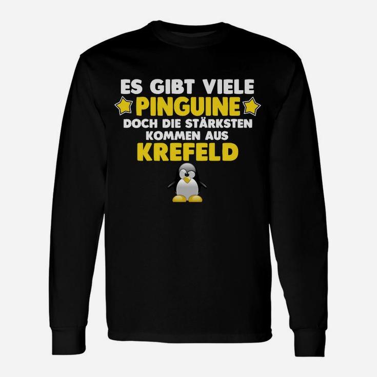 Krefeld Stolz Pinguine Fan Langarmshirts, Lokalpatriotisches Design