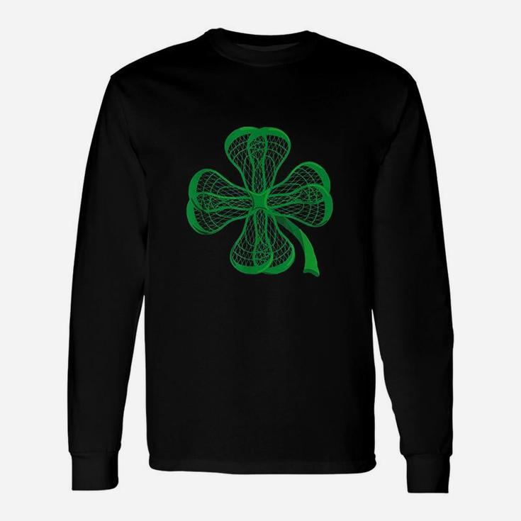 Lacrosse Sticks Shamrock Clover Irish Lucky Lax Long Sleeve T-Shirt