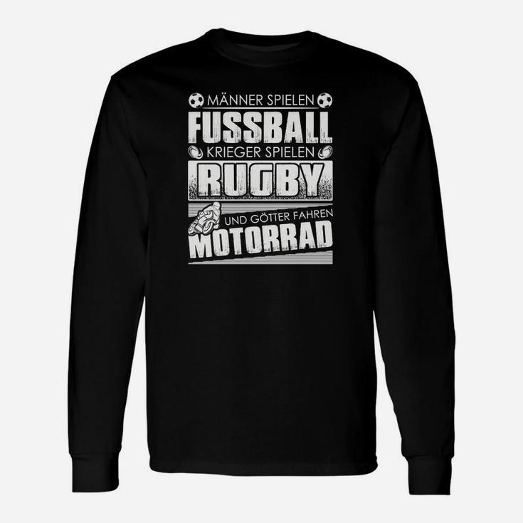 Langarmshirts für Herren mit Motorrad & Rugby Spruch