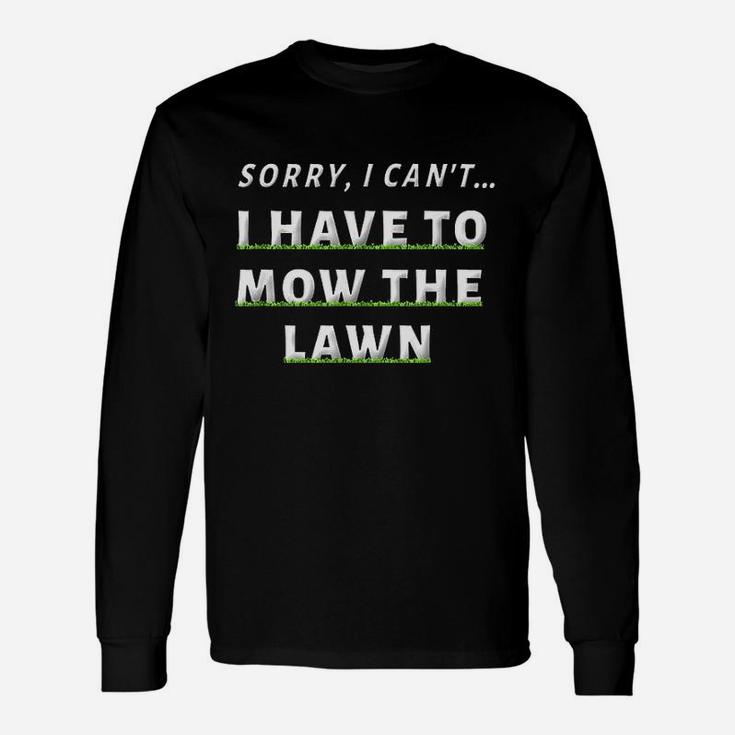 Lawn Mowing Grass Cutting Mower Dad Father Long Sleeve T-Shirt