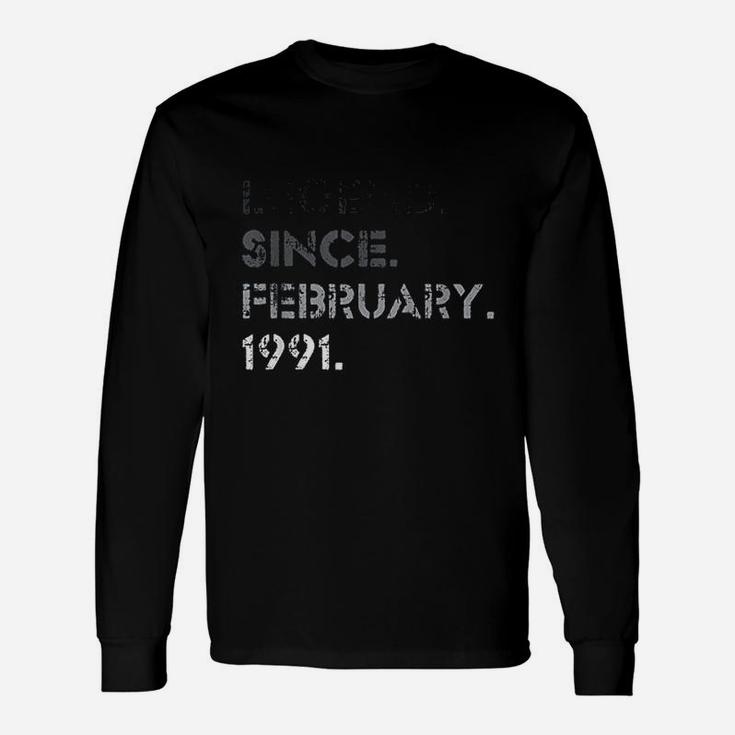 Legend Vintage February 1991 31 Years Old 31st Birthday Long Sleeve T-Shirt