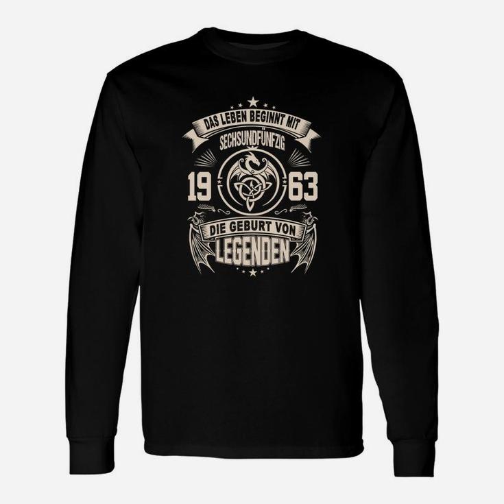 Legenden 1963 Jubiläums-Langarmshirts, Vintage Geburtsjahr-Design