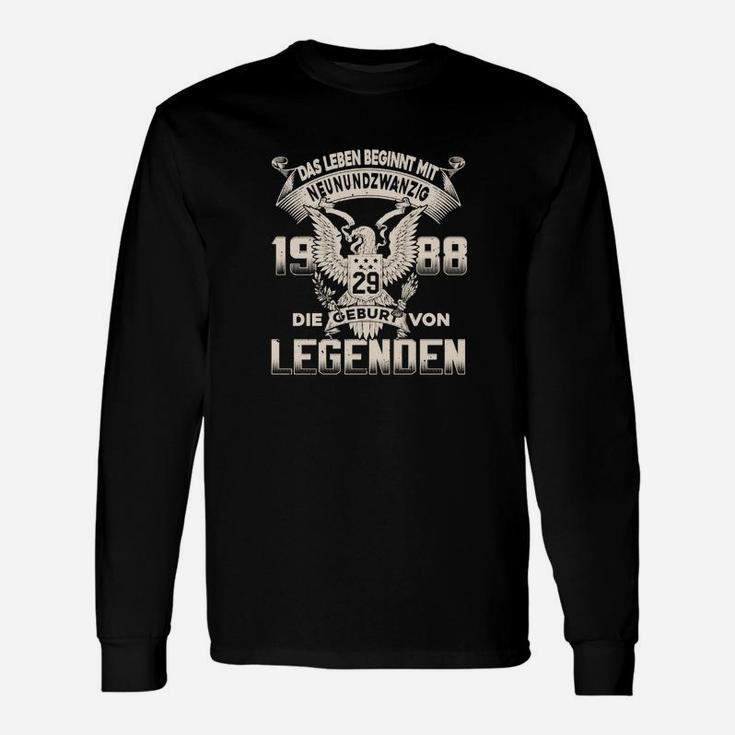 Legenden 1988 Geburtstags-Langarmshirts, Personalisiertes Adler Design