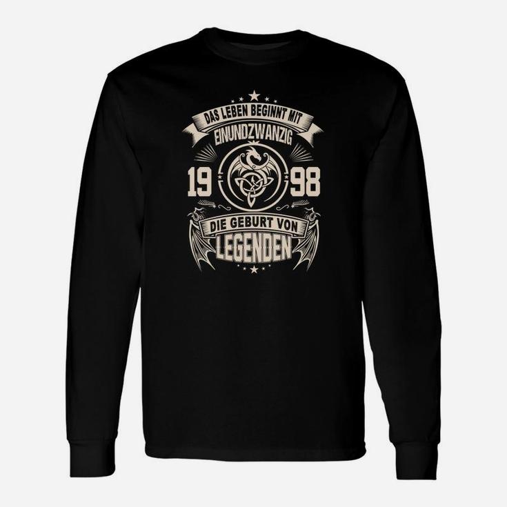 Legends 1998 Geburtsjahr Langarmshirts, Urknall Design Jahrgangsshirt