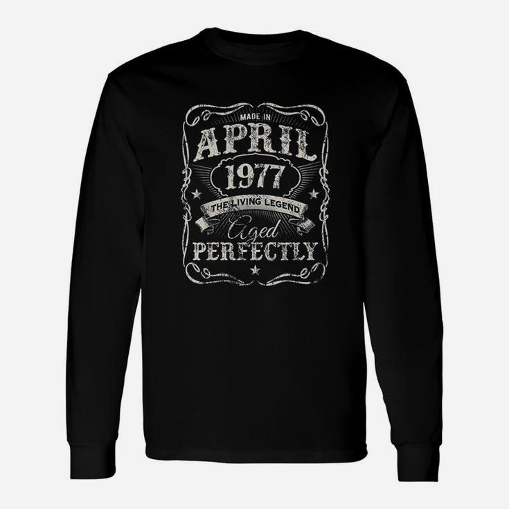 Legends Were Born In April 1977 Vintage 44th Birthday Long Sleeve T-Shirt