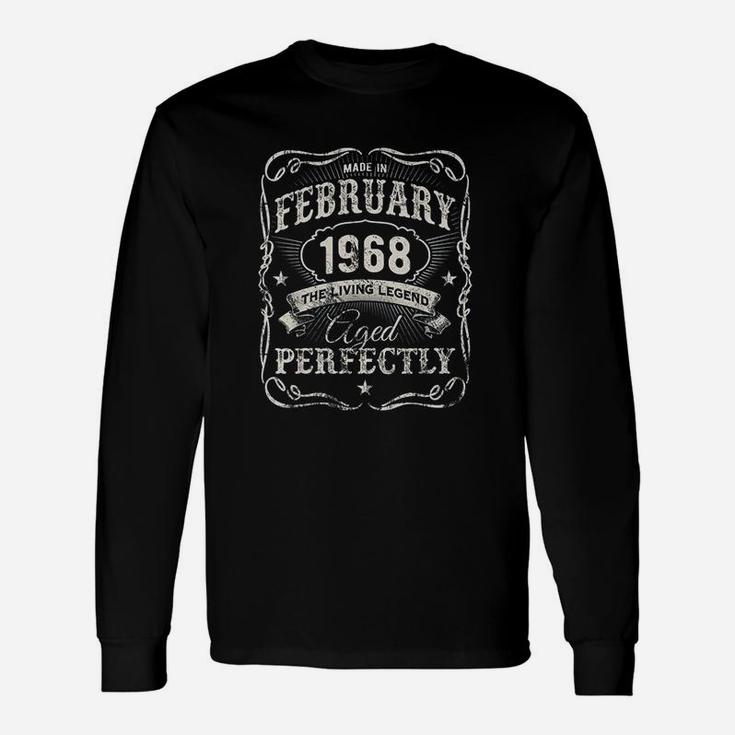 Legends Were Born In February 1968 Vintage 53rd Birthday Long Sleeve T-Shirt
