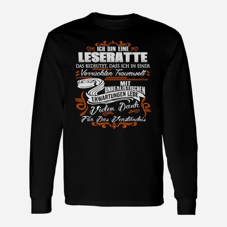 Leseratte Langarmshirts mit lustigem Spruch für Buchliebhaber