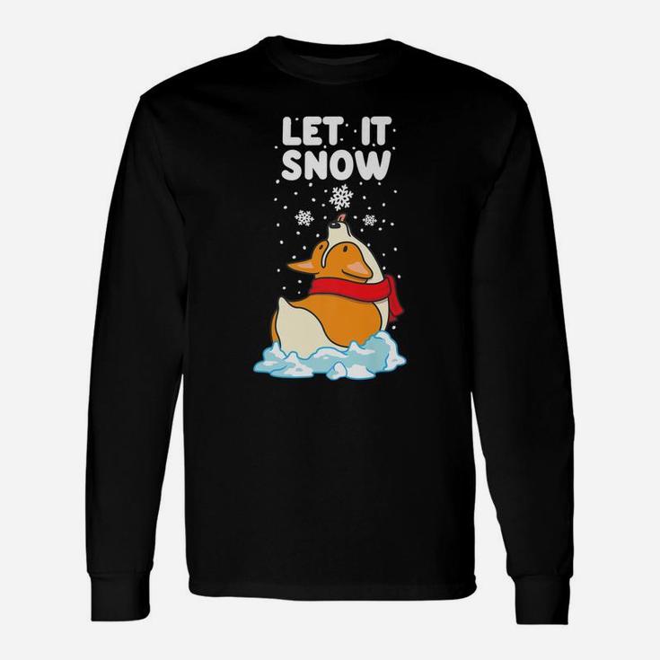 Let It Snow Corgi Christmas Dog Lover Long Sleeve T-Shirt