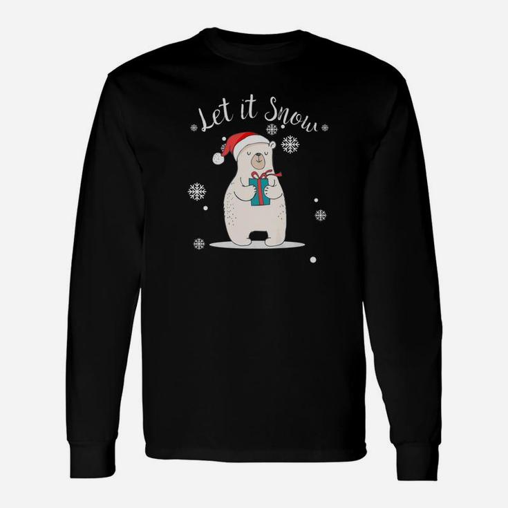 Let It Snow Polar Bear Xmas Holiday Spirit Animal Long Sleeve T-Shirt