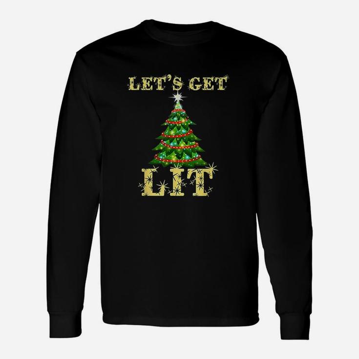 Let's Get Lit Drinking Christmas Long Sleeve T-Shirt