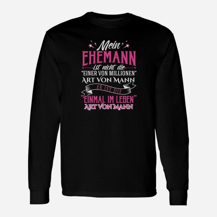 Liebeserklärung Schwarzes Langarmshirts für Ehemänner, Mein Ehemann Zitat-Design