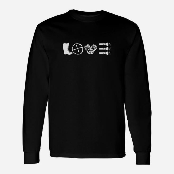 Liebesmusik-Motiv Langarmshirts Schwarz für Herren und Damen