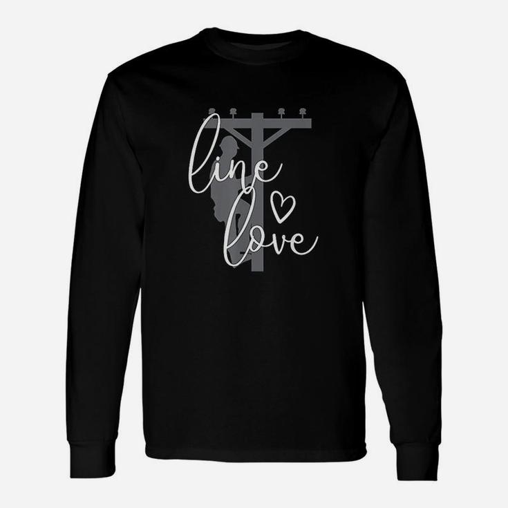 Line Love Electrical Linemans Wife Or Girlfriend Long Sleeve T-Shirt