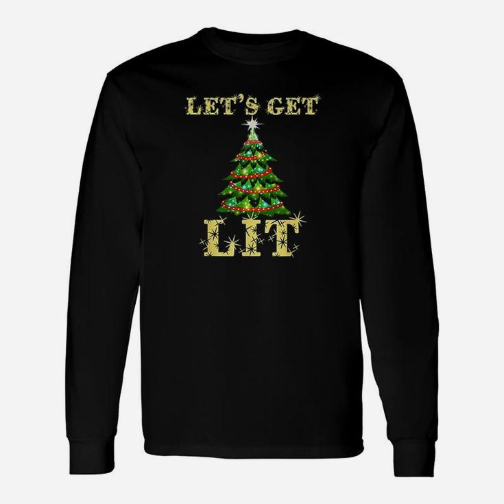 Lets Get Lit Drinking Christmas Long Sleeve T-Shirt