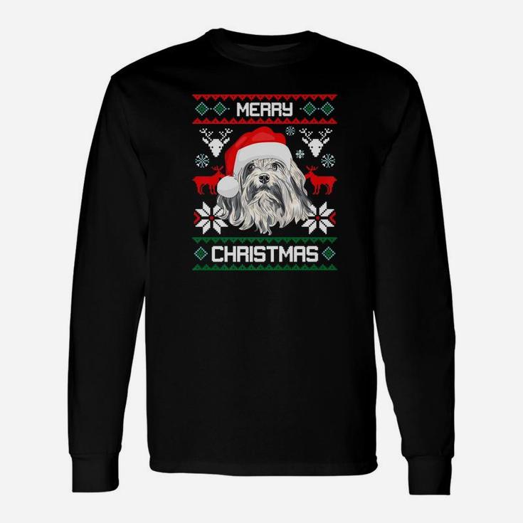 Little Lion Dog Merry Christmas Dog Xmas Long Sleeve T-Shirt