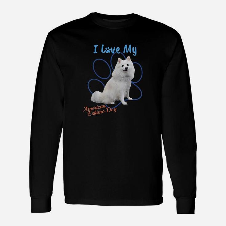 I Love My American Eskimo Dog Dog Lover Paw Print T-Shirt!