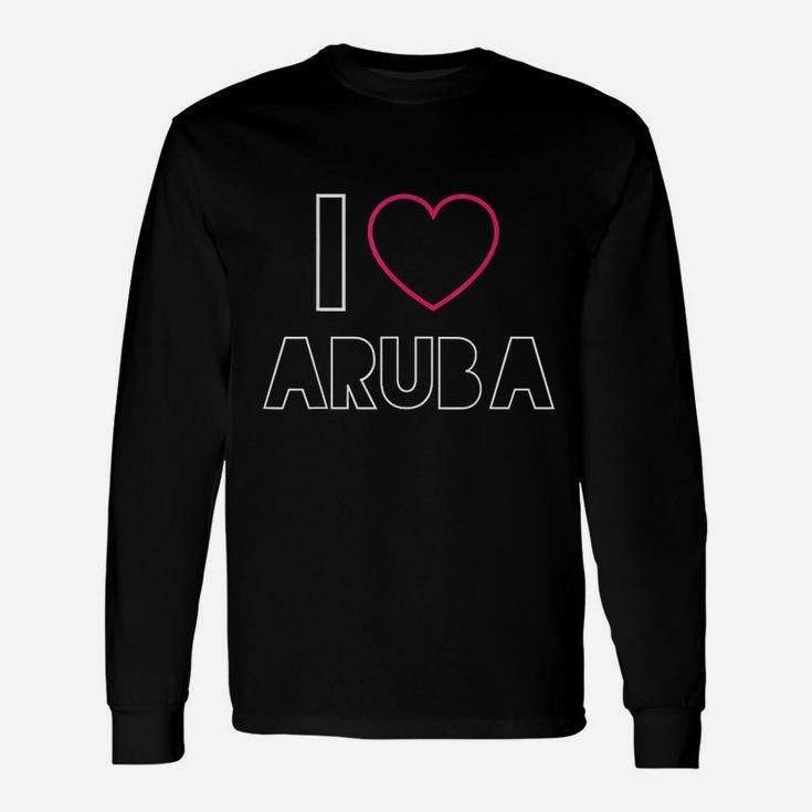 I Love Aruba Beach Vacation Travel Aruban Travelling Long Sleeve T-Shirt