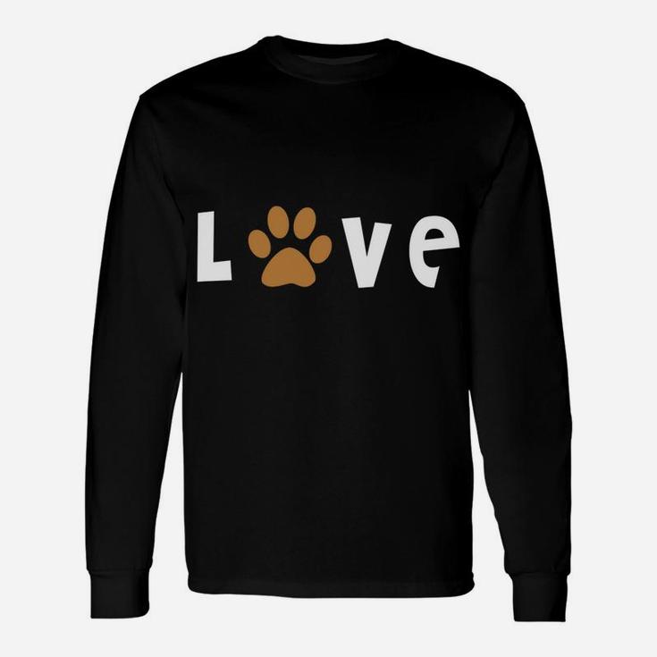 I Love Dogs Cats Flag Paw Print Dog Cat Rescue Adoption Long Sleeve T-Shirt