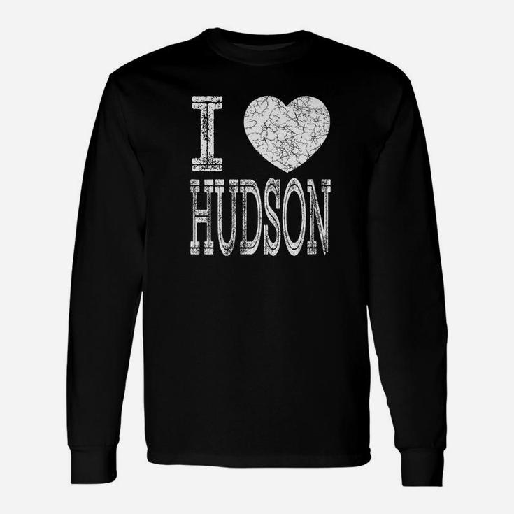 I Love Hudson Valentine Boyfriend Son Husband Name Long Sleeve T-Shirt