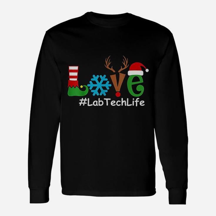 Love Nurse Lab Tech Life Christmas Long Sleeve T-Shirt