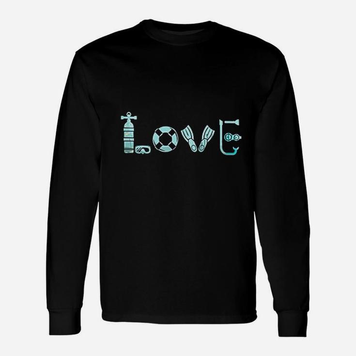 I Love Scuba Diving Ocean Freediving Sea Apnea Dive Sea Long Sleeve T-Shirt