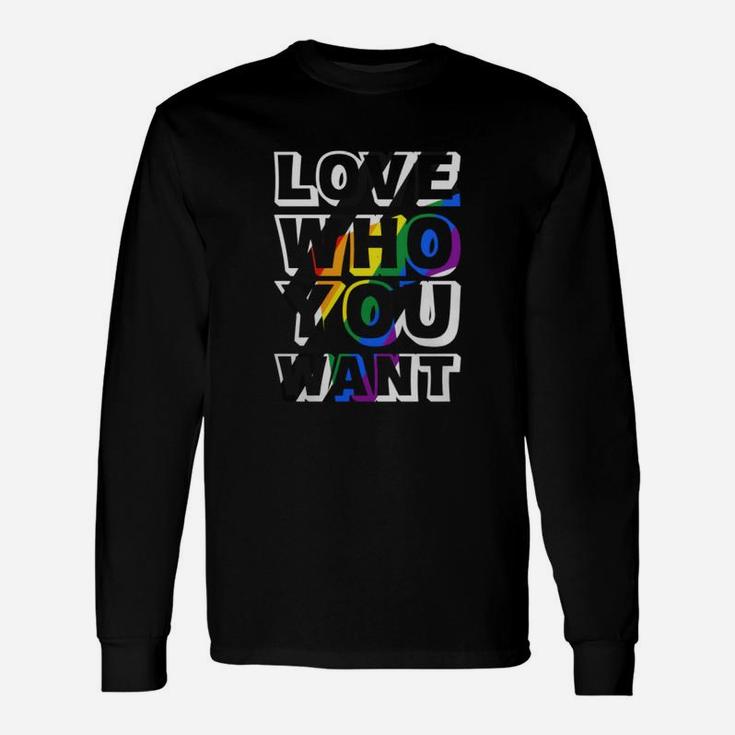 Love Who You Want Straight Ally Flag Lgbt Pride 2020 Long Sleeve T-Shirt