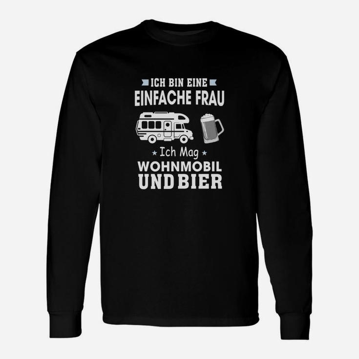 Lustiges Damen Langarmshirts Einfache Frau - Wohnmobil & Bier