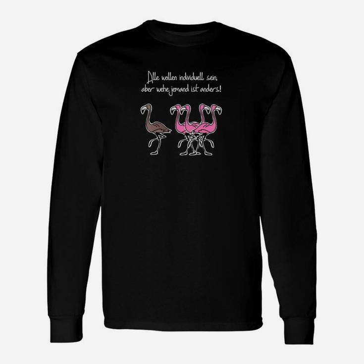 Lustiges Flamingo-Langarmshirts mit individuellem Spruch für Gruppen