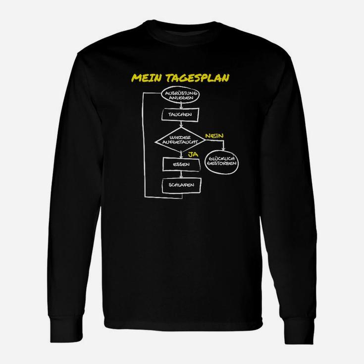 Lustiges FlowchartLangarmshirts Mein Tagesplan für Herren, Witziges Design