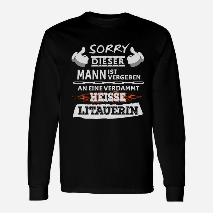 Lustiges Herren Langarmshirts Vergeben an heiße Litauerin – Liebesbeweis Design