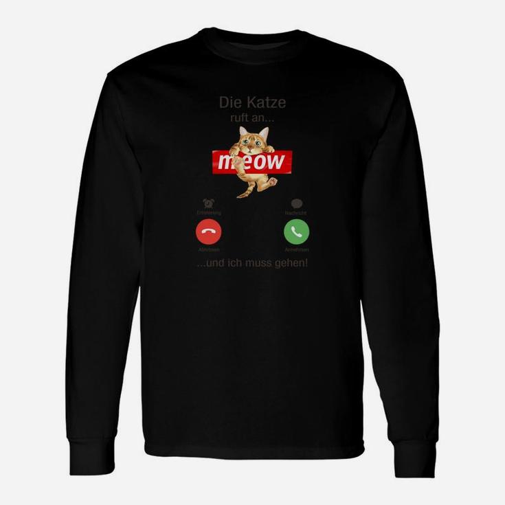 Lustiges Katzen-Langarmshirts Meow im Süßigkeiten-Stil, Wortspiel Tee